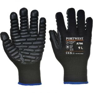 Gants Anti Vibration Noir 2XL - Taille 11