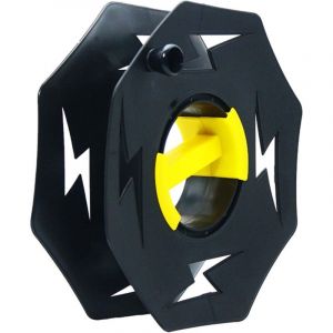 BEBUSINGOTO Enrouleur de c&acirc;ble vide - 25 m - Enrouleur de c&acirc;ble noir robuste - Enrouleur de c&acirc;ble vide - Organisateur de c&acirc;bles - Organisateur de