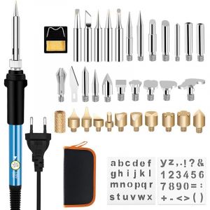 Kit fer &agrave; souder bois, 37 x 60 W, loisirs cr&eacute;atifs, adultes, graveur pour b&ucirc;ches, li&egrave;ge, cuir, gravure, sculpture sur bois, temp&eacute;rature r&eacute;glable