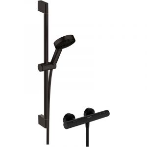 Hansgrohe Combi douche Pulsify select S 3 jets, barre 65cm EcoSmart/Ecostat Fine C3 noir