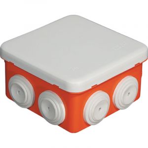 Eur Ohm - Boite de dérivation étanche à fond rouge - IP55 - 960°C - sum'ohm 80x80x45mm - 7 entrées