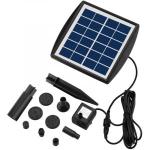 Pompe de Fontaine Solaire, 2W 200L/H, Pompe &agrave; Eau Solaire de Jardin avec Panneau Solaire R&eacute;glable, Convient pour Aquarium, Petit &Eacute;tang, Jardin,