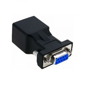 Aougo - RJ45 vers RS232,Port Série DB9 9 Broches mâle vers Femelle RJ45 Cat5e/6 Ethernet/LAN Étendre d'adaptateur(tête de femme)