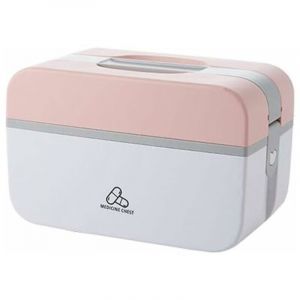 Bo&icirc;te de rangement de m&eacute;dicaments pliable multicouche, bo&icirc;te &agrave; m&eacute;dicaments cr&eacute;ative, bo&icirc;te &agrave; m&eacute;dicaments divis&eacute;e, valise en plastique rose
