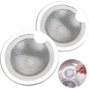 2PCS Filtre &agrave; &eacute;vier en Acier Inoxydable Filtre Evier Cuisine Filtre de Vidange INOX Cr&eacute;pine d'&eacute;vier Grille Evier Cuisine pour Evier de Cuisine, Salle
