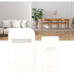 Sonnette de porte autonome avec r&eacute;cepteur Sonnerie automatique Bouton poussoir Sonnette de porte sans fil--