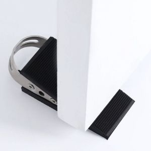 Shining House - 4 Pièces Cale de Porte en Caoutchouc Cale de Porte Cale-Porte Mobile Protection de Porte Noir Cale en Caoutchouc Antidérapant avec
