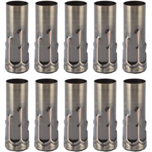 10 pi&egrave;ces E14 Tube en m&eacute;tal pour bougie support de lampe Base de lampe accessoires d'&eacute;clairage 25x80mm Bronze
