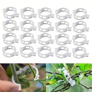 Dpzo - 100pcs Plant Support Clips De Jardin Tomate Clips Support,Connecte Plantes,Ficelle,Vignes Treillis,Cages Plante Vigne L&eacute;Gumes Fixation Clip