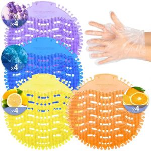 16 PACK &eacute;cran de d&eacute;odorisateur urinaire avec 100 gants-3D vague anti-&eacute;claboussurement odour protection g&acirc;teaux urinaires pour les toilettes pour