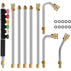 Tige d'extension de nettoyeur haute pression, 4000PSI nettoyeurs haute pression pointes de lance de remplacement t&eacute;lescopiques outils de nettoyage