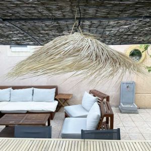Abat-jour pour suspension Parasol en palmier naturel du Maroc
