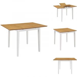 Vidaxl - Table à manger extensible Blanc (80-120)x80x74 cm mdf - Table à Manger - Table Extensible - Table Ronde - Table Blanche - Mobilier Salle à