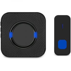 BEBUSINGOTO Sonnette sans Fil,300 Mètres Sonnette de Porte IP55 Étanche Carillon Electronique,Sonnette Extérieure sans Fil avec 1 Récepteur