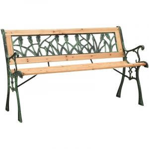 Banc de jardin 122cm Fonte et bois de sapin massif
