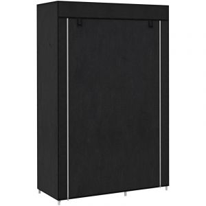 Armoire en tissu, armoire portable avec 6 &eacute;tag&egrave;res, 1 tringle, penderie pliable, 103 x 43 x 162,5 cm, noire