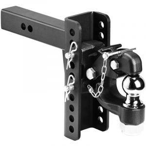 VEVOR Crochet deAttelage, Hauteur Reglable 15 cm, Capacite de Remorquage 9070 kg, Boule deAttelage 5,87 cm pour Anneau de Remorquage 6,35-7,62 cm,