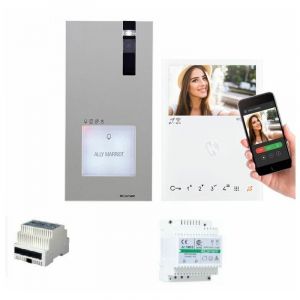 Kit vid&eacute;ophone syst&egrave;me vip, moniteur quadra + moniteur Mini main libre Wi-Fi. acc&egrave;s &agrave; distance- comelit -