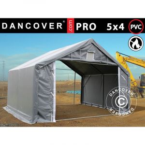 Tente de Stockage Tente Abri pro 5x4x2x3,39m, pvc, Gris