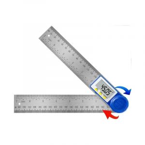 Linghhang - Rapporteur d'Angle Numerique, Règle d'Angle Inoxydable pour Menuisier et Fausse Equerre , Plage de Mesure 360°, 200cm, Artisanat et