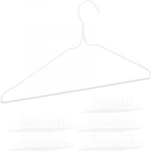 Cintres en m&eacute;tal, lot de 200, cintre traverse pantalon jupe, peu encombrant, cintre fil de fer, blanc