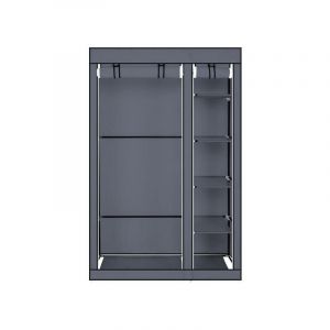 Armoire de Rangement penderie Armoire Pliable en Tissu, 175x110x45 cm Gris