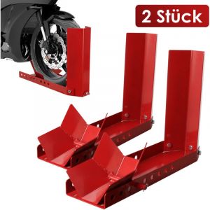 Vingo - swanew Béquille de moto 2 bascule de moto remorque aide au chargement réglable béquille de moto pince de roue avant avec 6 trous de boulon