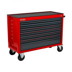 Stier - Servante d'atelier xxl, non garnie - vide, chariot à outils, armoire roulante, avec rails de tiroir montés sur roulements à billes, 7