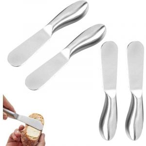 Lntyq 4 Pcs Couteaux &agrave; Beurre et &agrave; Fromage Couteau &agrave; Beurre en Acier Inoxydable Outils de Cuisine pour Couper ou Tartiner Beurre Fromage Confiture