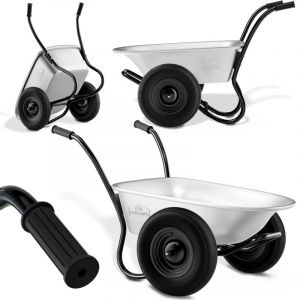 GARDEBRUK® Brouette 2 roues 150 kg 100 L jante acier roue gonflable jardin jardinage chantier chariot de transport