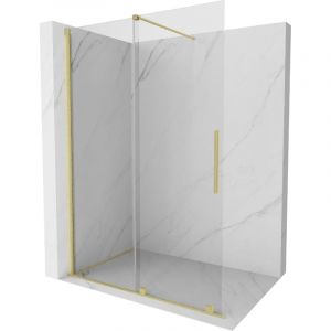 Mexen - Velar paroi de douche coulissante Walk-in 160 x 200 cm, transparent 8 mm, or bross&eacute; - 871-160-000-03-55
