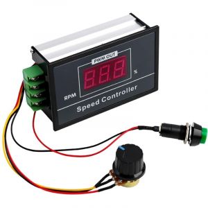 Contrôleur de vitesse PWM, potentiomètre moteur 30 A, régulateur de tension numérique LED 6 V-60 V, réglable avec potentiomètre et interrupteur