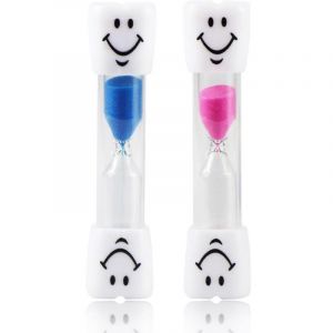 Sabliers Minuterie 2 Pi&egrave;ces, Sablier Smiley Horloge de Sable Hourglass 3 Minutes Sabliers Souriants Sablier Minuterie pour Brosser Les Dents, Sablier