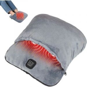 Chauffe Pied, Chauffe Pieds Electrique avec 3 R&eacute;glages, Chanceli&egrave;re Chauffante avec Chauffage et Massage Par Vibration, USB Chauffe pieds pour Homme,