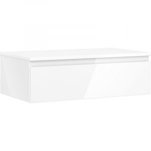 Orio meuble lavabo de salle de bain 80 cm avec plateau, 1 tiroir, blanc brillant - 91A10-08023-1-BFC00 - Mexen