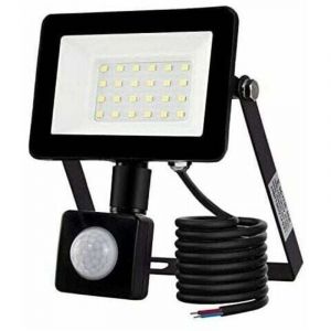 Projecteur led extérieur 20W avec détecteur de mouvement 6500K Projecteur led extérieur, IP66 avec lampe de sécurité à détecteur de mouvement, pour