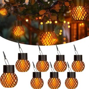 8 Pi&egrave;ces Lampes Solaires Suspendues,Petites lanternes LED &agrave; suspendre IP65 &Eacute;tanche,Lanterne Solaire de Jardin,Lumi&egrave;re Solaire Ext&eacute;rieur Suspendue
