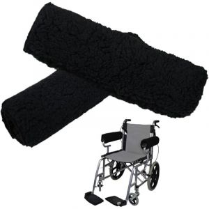 Paire de housses ergonomiques amovibles pour accoudoirs de fauteuil roulant, bureau ou scooter, noir