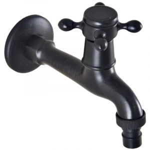 Vtizikl Robinet de Robinet D'Eau Froide Mural Simple Noir Laiton Antique Lave-Linge Lave-Linge Robinet Vadrouille Piscine Jardin Robinets M&eacute;nage