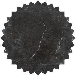 Swanew Boite de 11 dalles vinyles auto-adhésives imitation carrelage (1m²) .Marbre noir
