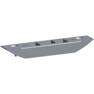 Gâche de tringle à toupiller pour entaillage de la têtière de 16 mm décalée de 2 mm Ferco