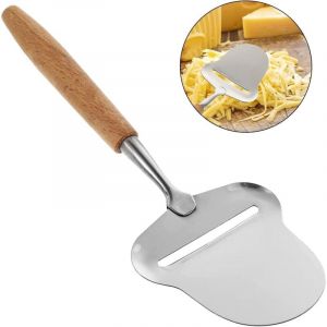 Grattoir &agrave; Fromage en Acier Inoxydable, Coupe-Fromage Portatif Trancheuse &agrave; Truffes avec Manche en Bois pour Bloc Fromage G&acirc;teau Pizza Melon au