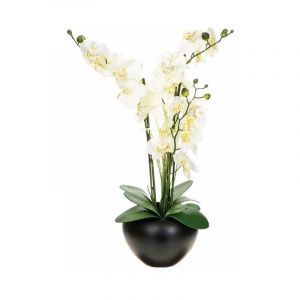 Silumen - Orchidée Artificielle 63cm avec vase en céramique