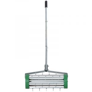 A&eacute;rateur de gazon Longueur de poign&eacute;e r&eacute;glable Scarificateur manuel A&eacute;ration de gazon Rouleau &agrave; pointes A&eacute;rateur de gazon roulant Entretien du gazon