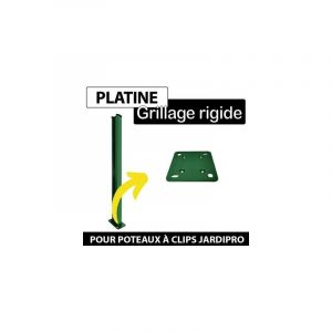 Cloture&jardin - Platine Poteau &agrave; Clips Vert - jardipro