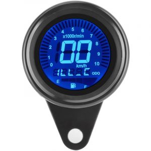 Compteur multifonctionnel pour moto, tachymètre, odomètre, jauge de carburant, compteur de vitesse, 12V universel (noir)