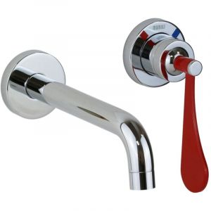 Mitigeur lavabo mural avec bec long 190 mm avec manette rouge Mamoli Paola&TheBathroom 494700000C21 Rouge