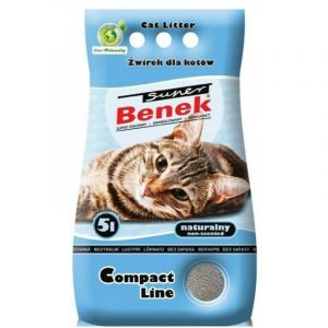 Certech Super Benek Compact Natural - Liti&egrave;re agglom&eacute;rante pour chat 5 l