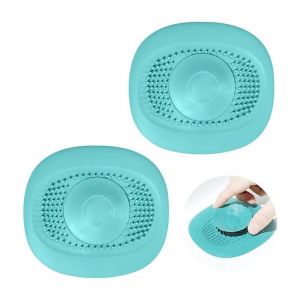 2 Pièces Silicone Bouchon Evier Cuisine Universel 2 en 1 Attrape Cheveux Douche Bouche Evier Bonde Evier Cuisine Douche Anti Odeur Bouchon de