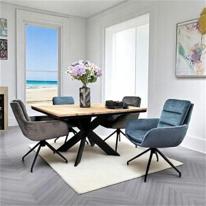 Table carrée extensible en chêne blanc 130 cm palerme